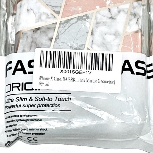 iPhone X, iPhone 8 Plus/7 Plus pink and gray marble geometric phone case NWT - Picture 5 of 7